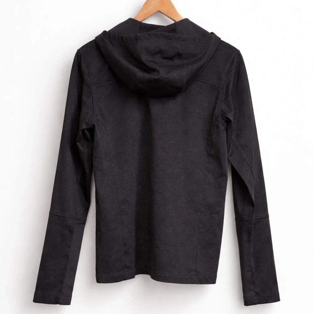 The North Face Men’s Medium Full Zip Hooded Jacket Black Softshell Fleece